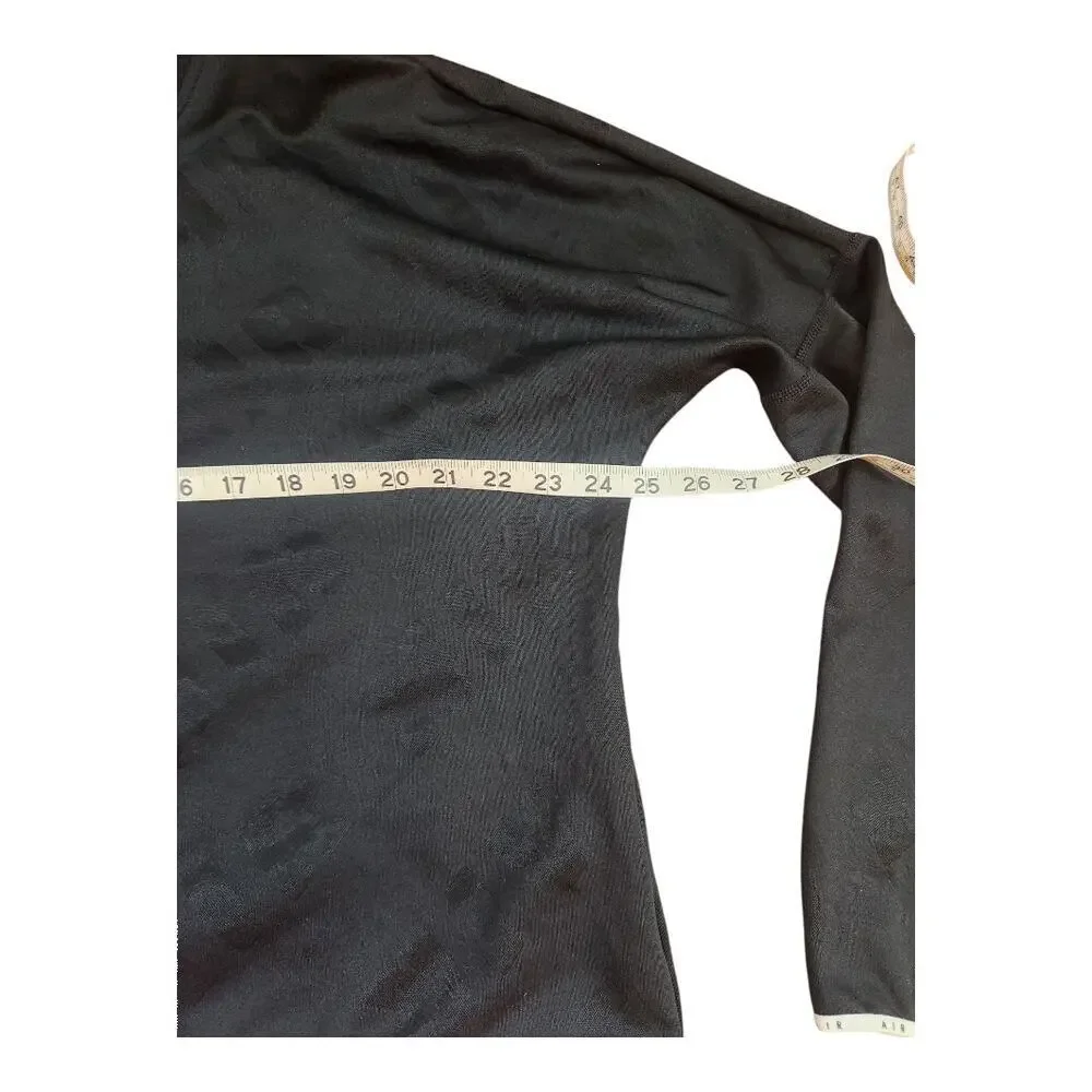Nike Air womens sz1X long sleeve crop running training black white allover print